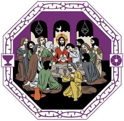 Kiirastorstain sanajumalanpalvelus Jeesus ja opetuslapset ehtoollisella