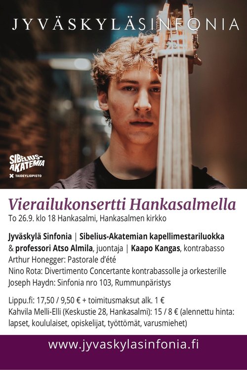 Jyväskylän Sinfonian konsertti - Matalilla taajuuksilla Jyväskylän Sinfonian konsertti - Matalilla taajuuksilla