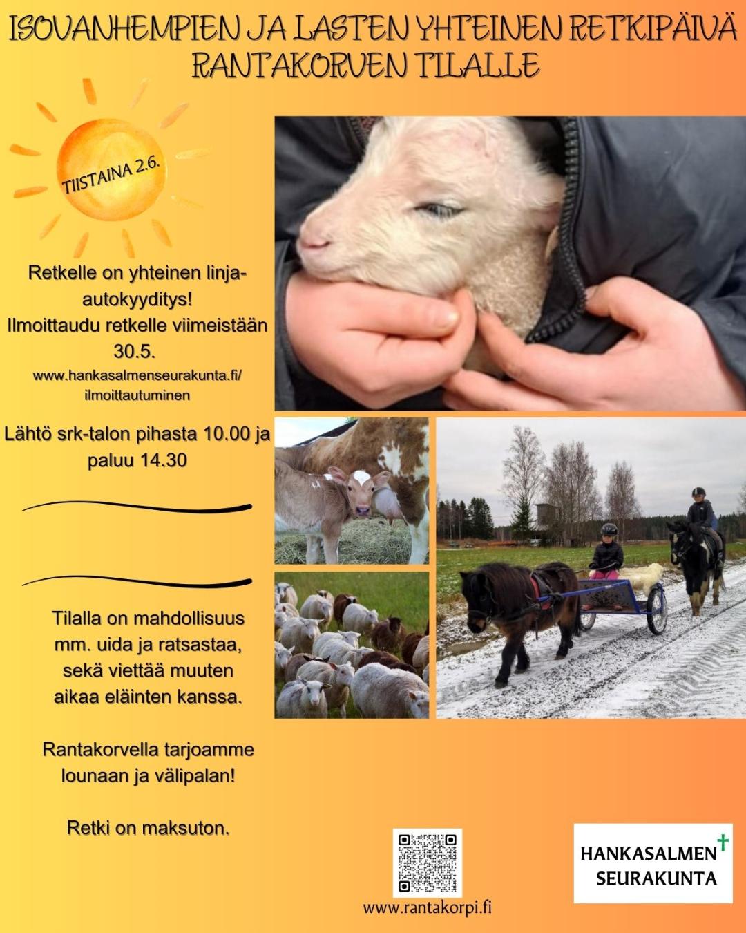 Lasten ja isovanhempien retkipäivä Rantakorven tilalle